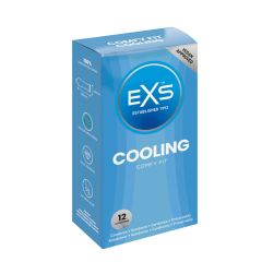 EXS Cooling Condoms 12-Pack - Natural Latex & Silicone Lubricated Box
