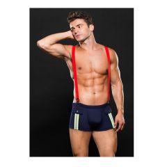 Envy Fireman Bottom With Suspenders 2 Piece Costume Set