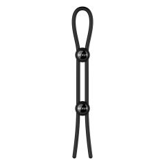 FORGE Double Adjustable Lasso Silicone Cock Ring - Black