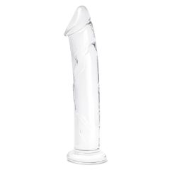Glass 12inch Glass Dildo With Veins and Flat Base