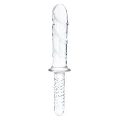 Glas 11inch Girthy Cock Double Ended With Handle Grip