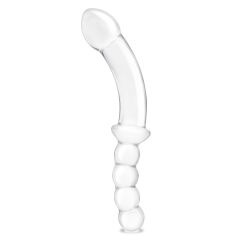 Glas 12.5inch Girthy Double Sided Dong With Anal Bead Grip Handle