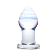 Glas 3.25inch Amethyst Rain Butt Plug Purple 