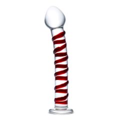 Glas 8inch Mr Swirly Dildo Red 