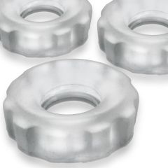 Hunkyjunk Super Huj 3-Pack Cockrings in Clear Ice