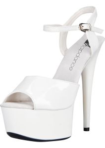 Lapdance Shoes White Platform Sandal With Quick Release Strap