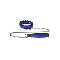 Ouch Neoprene Puppy Play Collar with Leash Blue