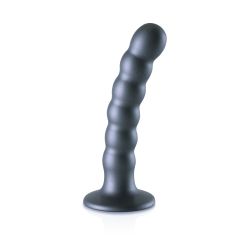 Ouch Beaded Silicone G Spot Dildo 5inch Metallic Grey
