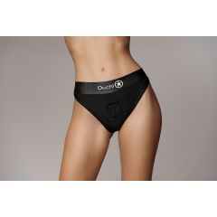 Ouch Vibrating Strap-on Hipster Open Crotch Panties XSS Black