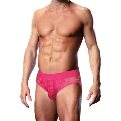 Prowler Pink Lace Open Back Brief Medium