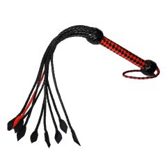 Prowler RED Short Handle Red and Black Flogger