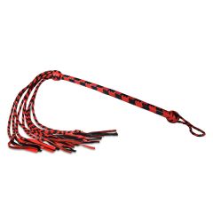 Prowler RED Long Handle Red and Black Flogger