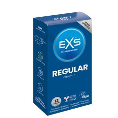 EXS Regular Condoms 12-Pack - Natural Latex & Silicone Lubricated Box
