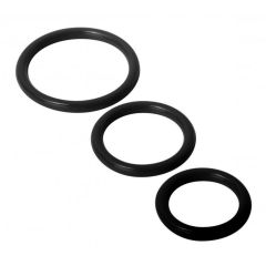 Trinity For Men Penis Rings Set Of 3 Silicone Black