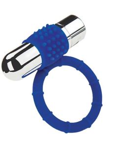 Zolo Powered Bullet Cock Ring Blue