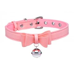 Master Series Golden Kitty Cat Bell Collar Pink Silver