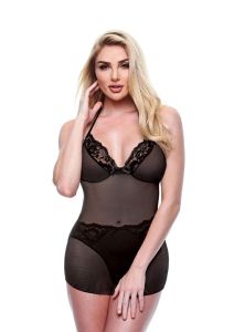 2pc Eco Chemise & Panty Set Black ML