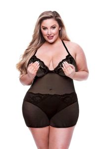 2pc Eco Chemise & Panty Set Black Q