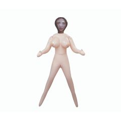 Hussy Standing Pose PVC Inflatable Love Doll With 2 Tempting Love Holes Brunette