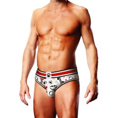 Prowler Puppie Print Open Brief Black Red
