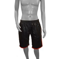 Prowler RED Leather Long Sports Shorts Black with Red Small