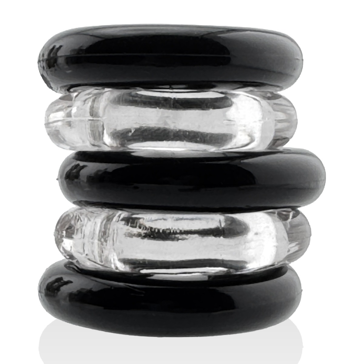 Oxballs Jacker 5 Stack Super Strong Cockrings Clear/Black - Hunkyjunk - Lingerie & Underwear - adult product at KS Store