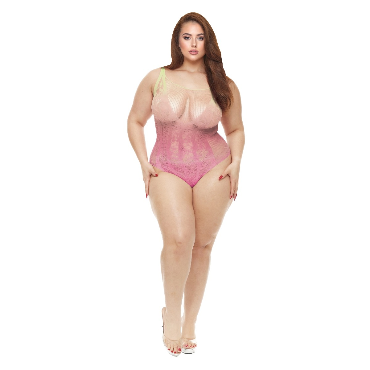 Lapdance Rosy Sunset Bodysuit Blush Pink Queen Size - Lapdance - Lingerie & Underwear - adult product at KS Store