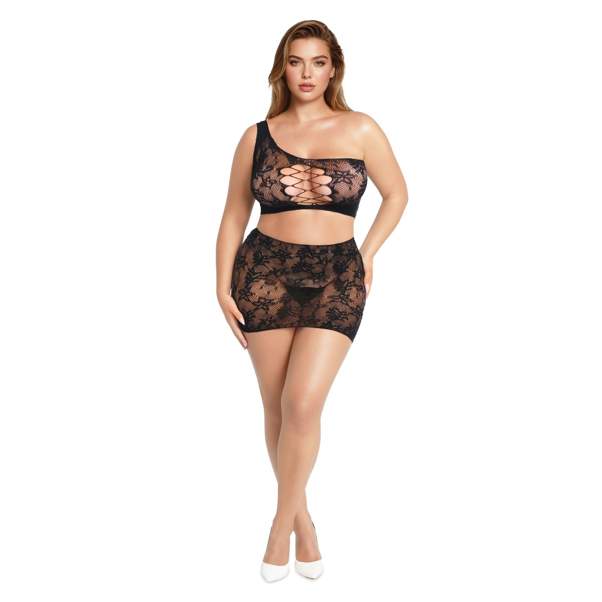 Me You Us 2 Piece Lace Set Black Queen Size - Me You Us Lingerie - Lingerie & Underwear - adult product at KS Store