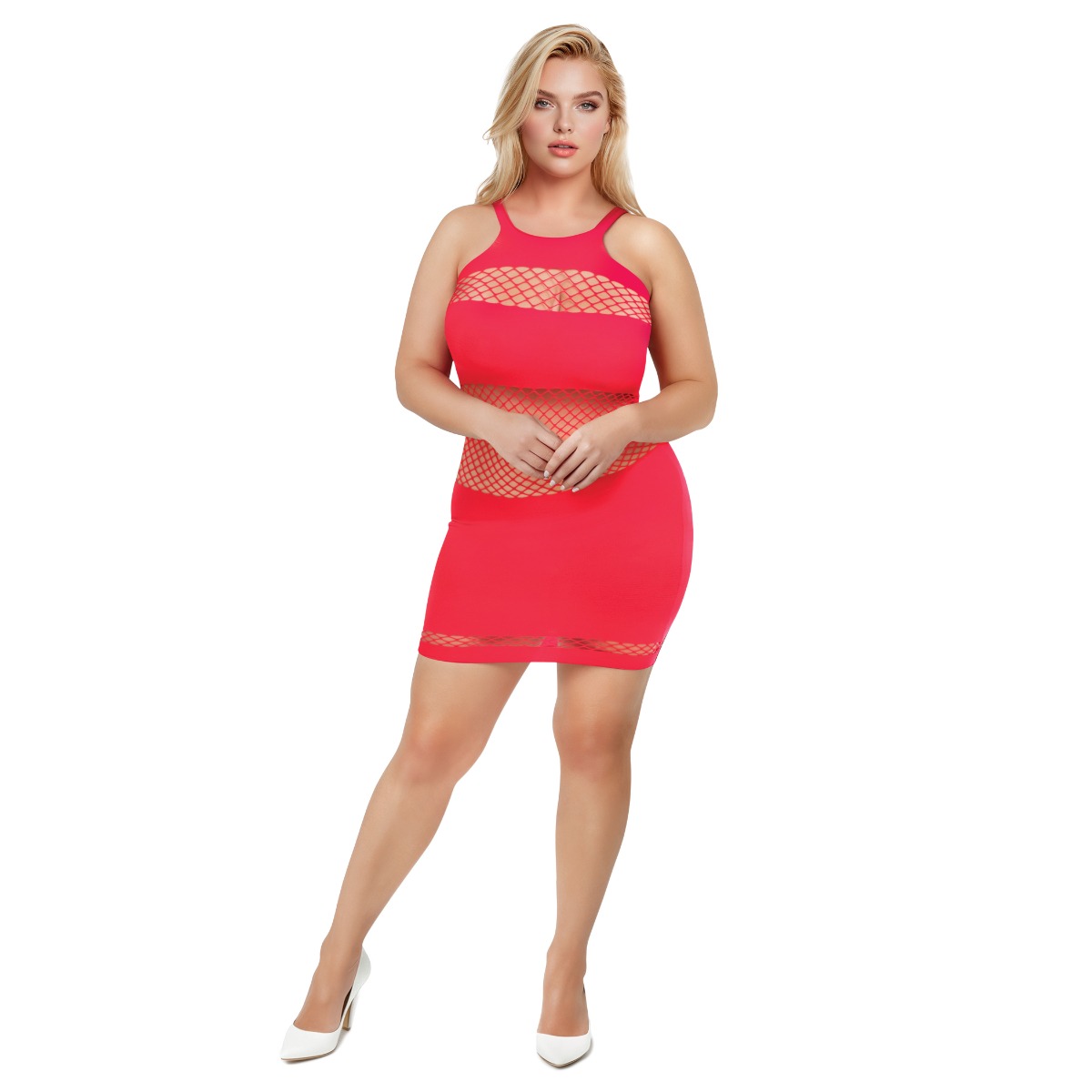 Me You Us Fishnet Mini Dress Red Queen Size - Me You Us Lingerie - Lingerie & Underwear - adult product at KS Store