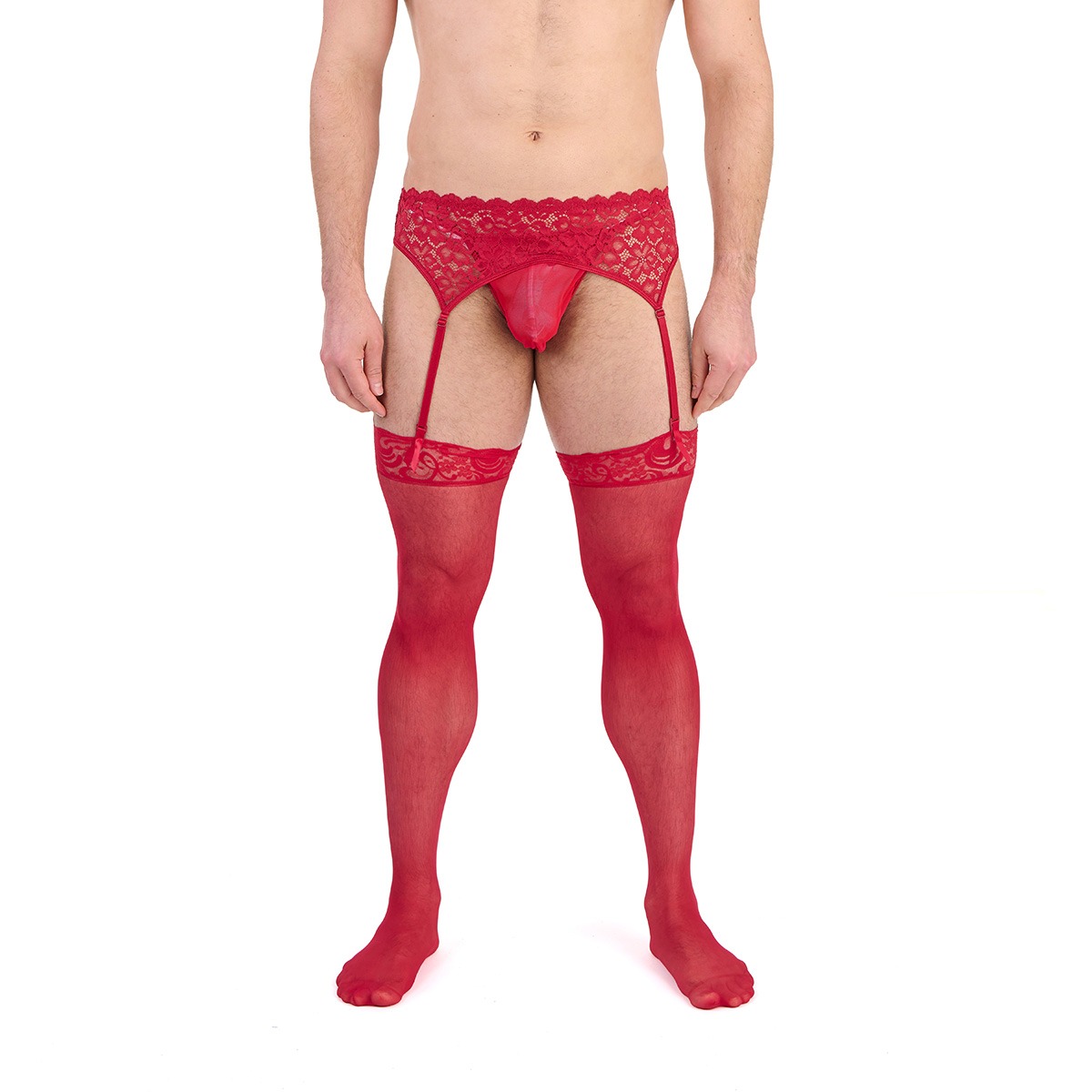 Prowler Red Lace Garter Set Small - Prowler - Lingerie & Underwear - adult product at KS Store