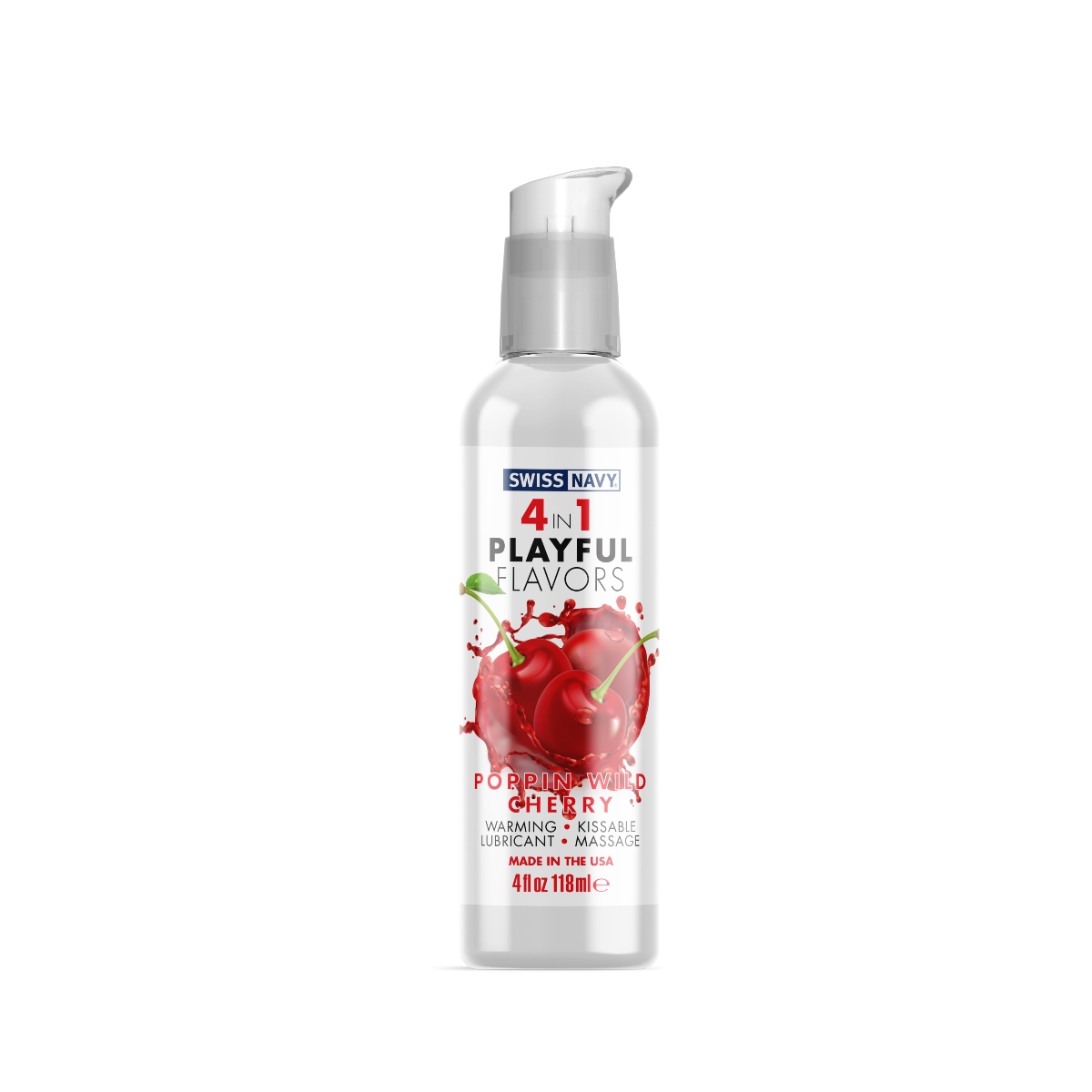 Swiss Navy 4 In 1 Poppin Wild Cherry Flavoured Water Based Lube 4oz - Swiss Navy - Gags - adult product at KS Store