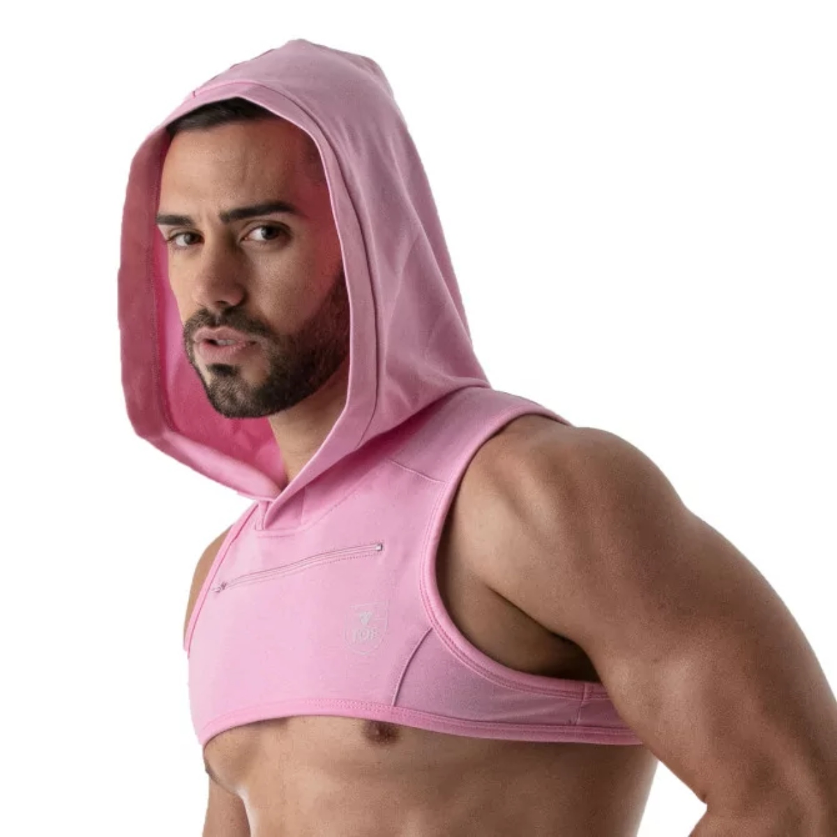 PARIS HOODIE HARNESS PINK - Size : L - TOF Paris - Harnesses - adult product at KS Store