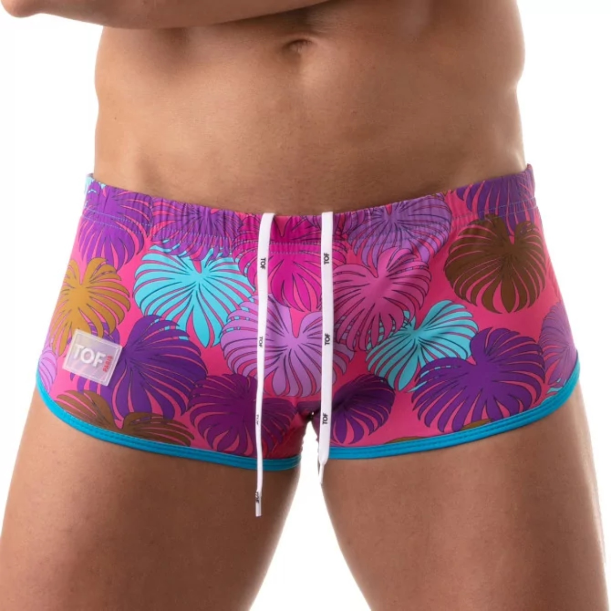 Floral Brazilian Swimsuit Pink - Size : XL - TOF Paris - Lingerie & Underwear - adult product at KS Store