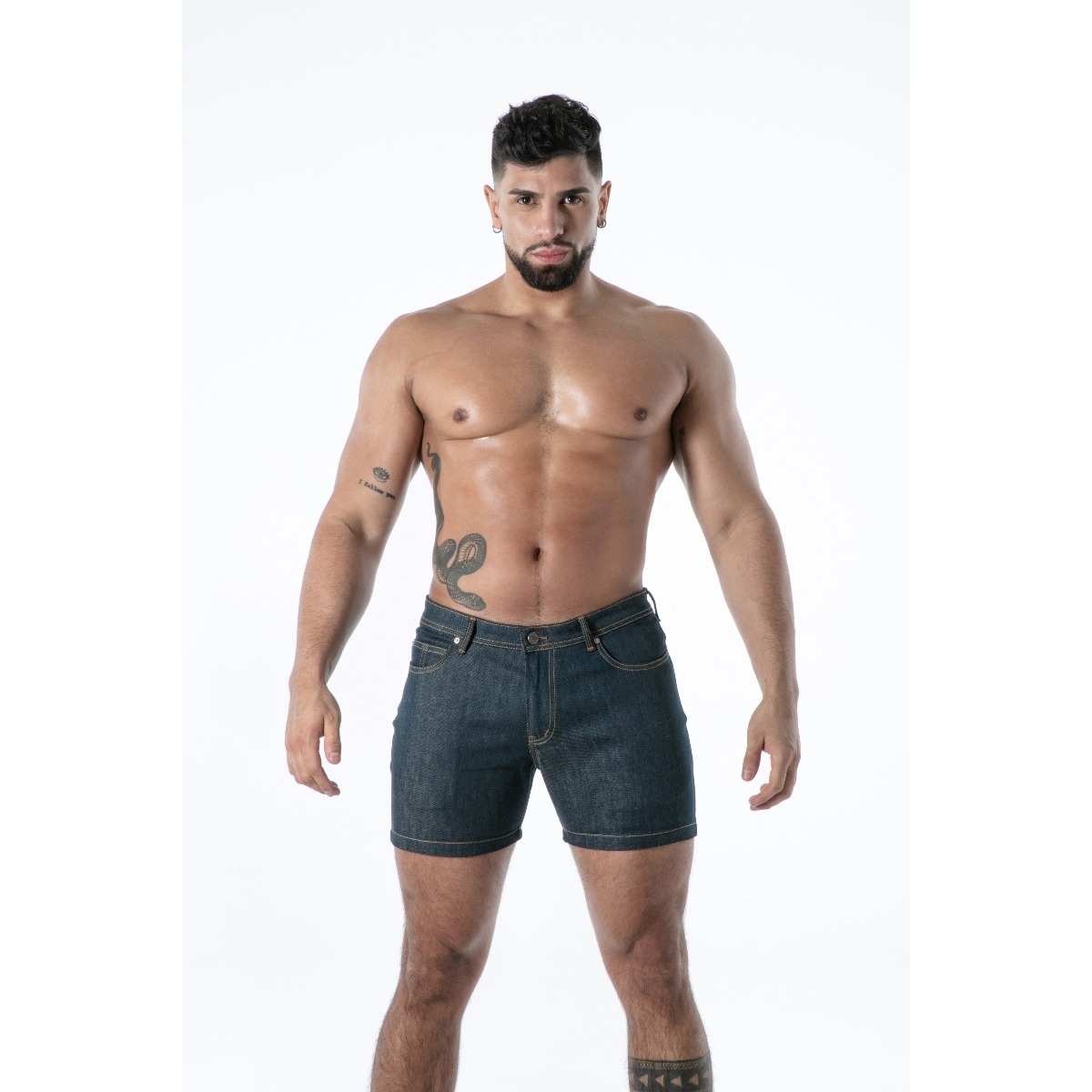 TOF Paris Raw Denim Backless Shorts Large