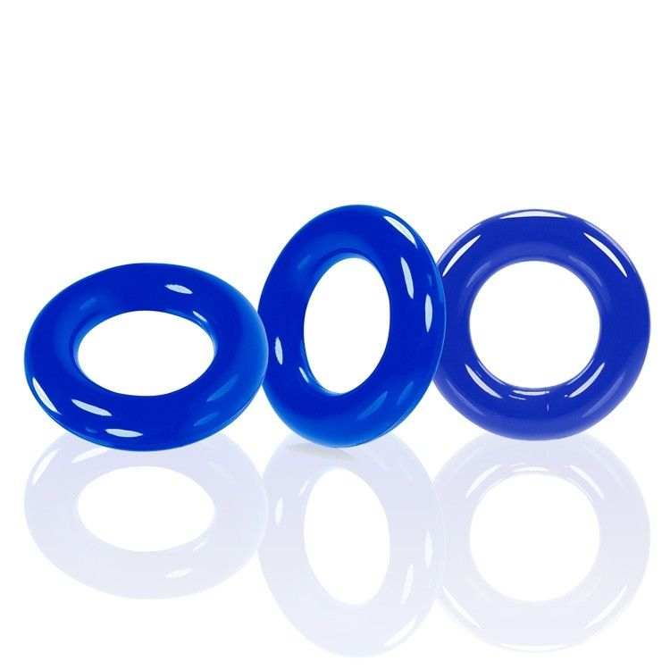 Willy Rings 3 Pack Cockrings Police Blue - Oxballs - Lingerie & Underwear - adult product at KS Store